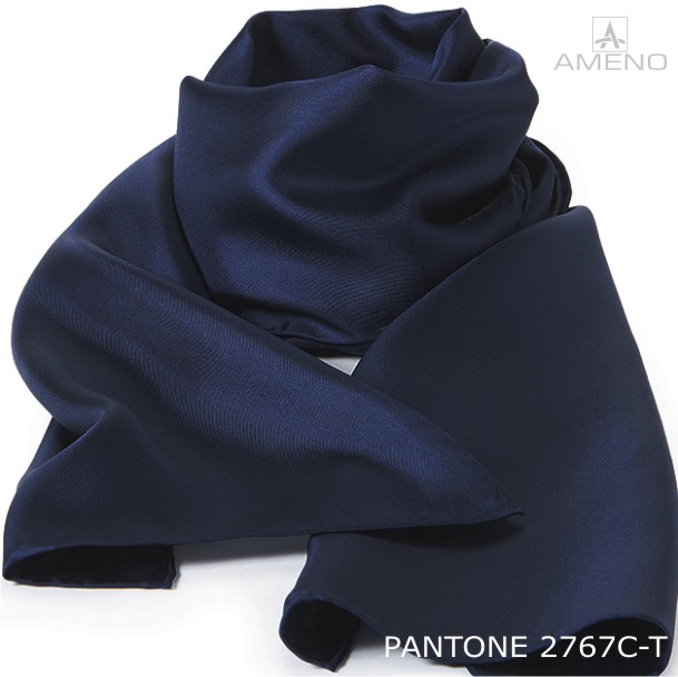 dark blue silk scarf